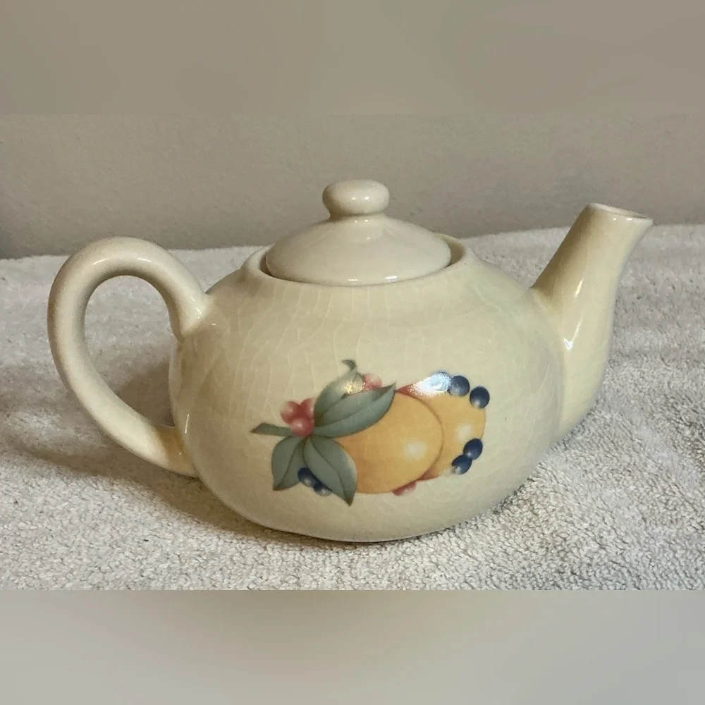 Corelle Corning Coordinates Mini Tea Pot W/ Lid Abundace Pattern With Org. Box